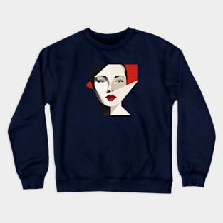 A minimalist portrait of a woman Crewneck Sweatshirt